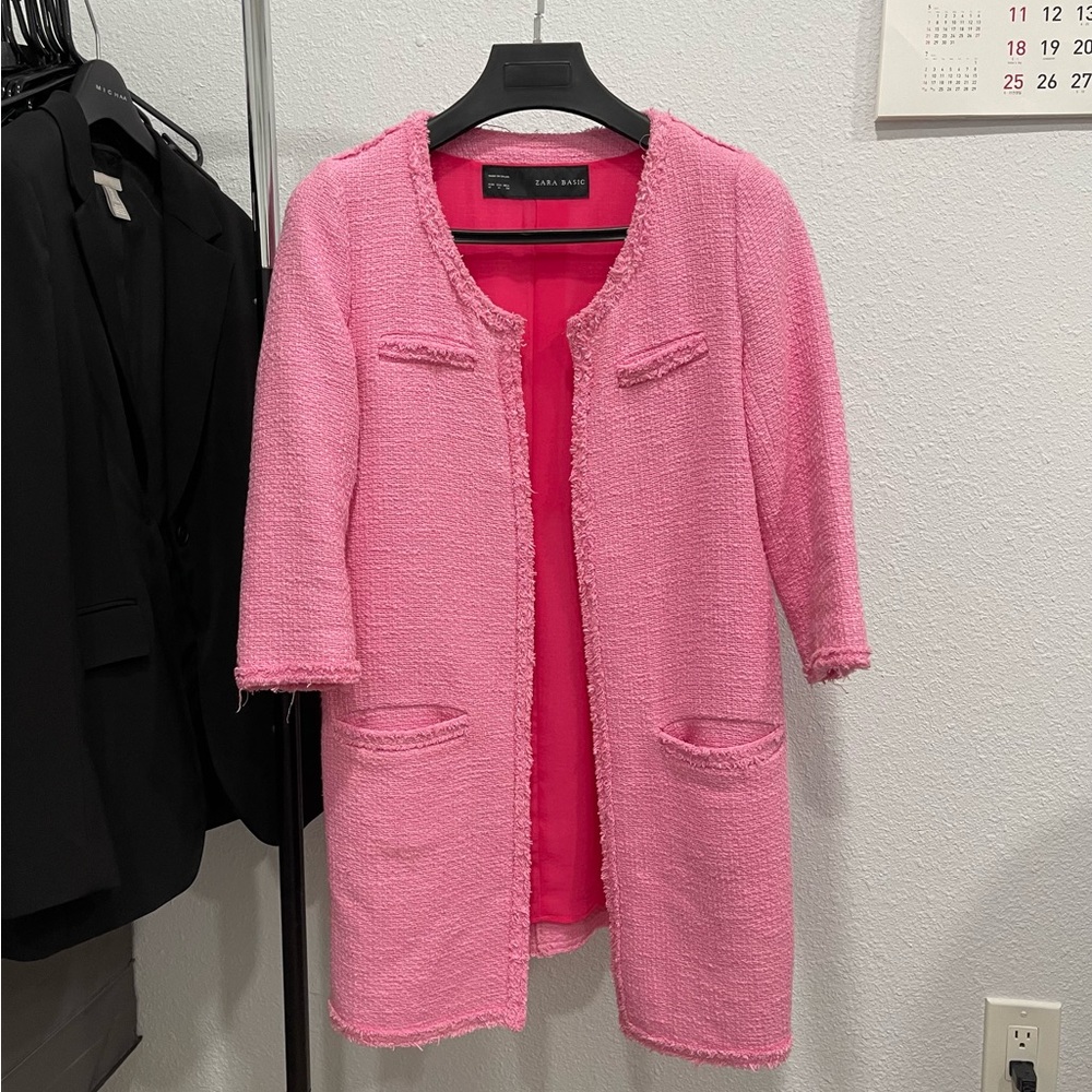 Zara Long Tweed Blazer